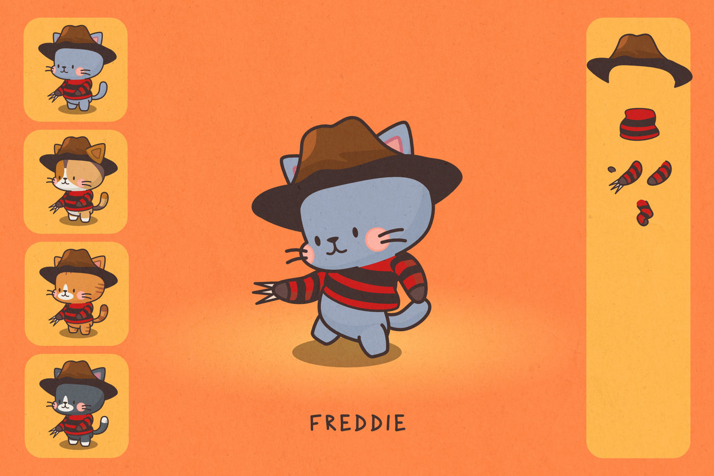 Cats in Costumes Halloween Edition - Cute Vector Illustrations