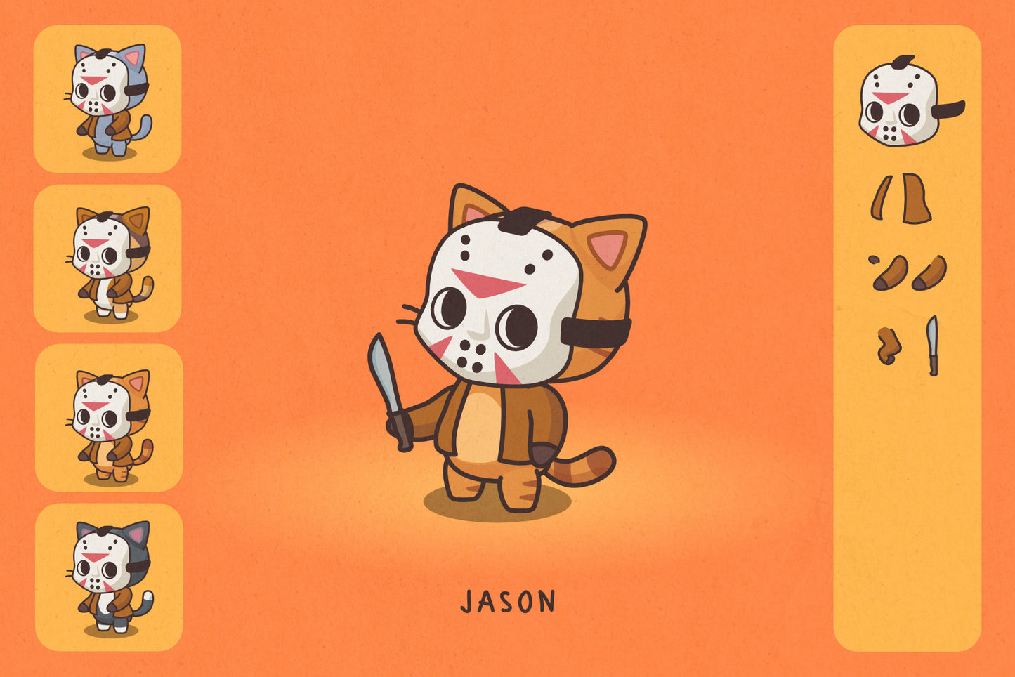 Cats in Costumes Halloween Edition - Cute Vector Illustrations