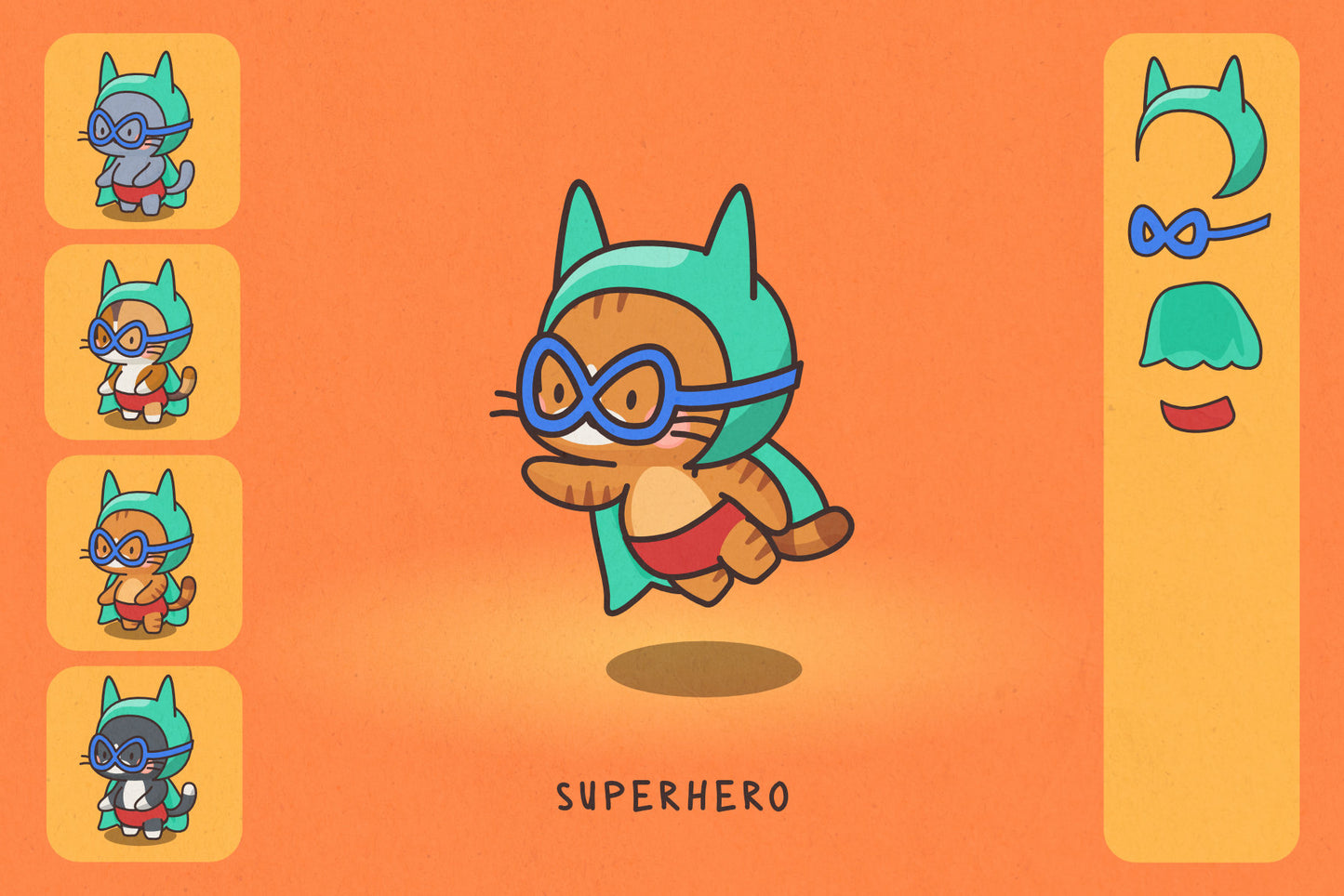 Cats in Costumes Halloween Edition - Cute Vector Illustrations