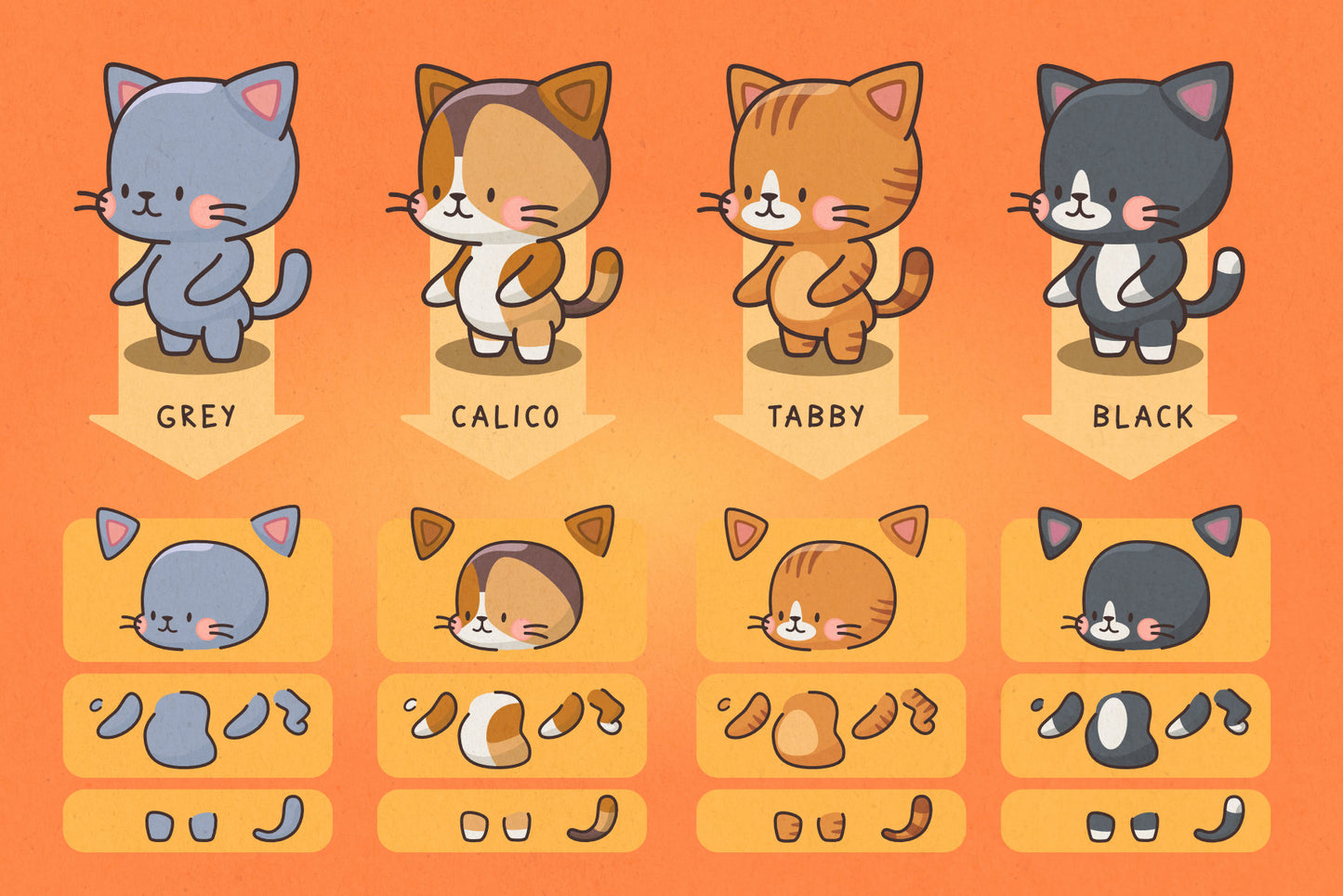 Cats in Costumes Halloween Edition - Cute Vector Illustrations