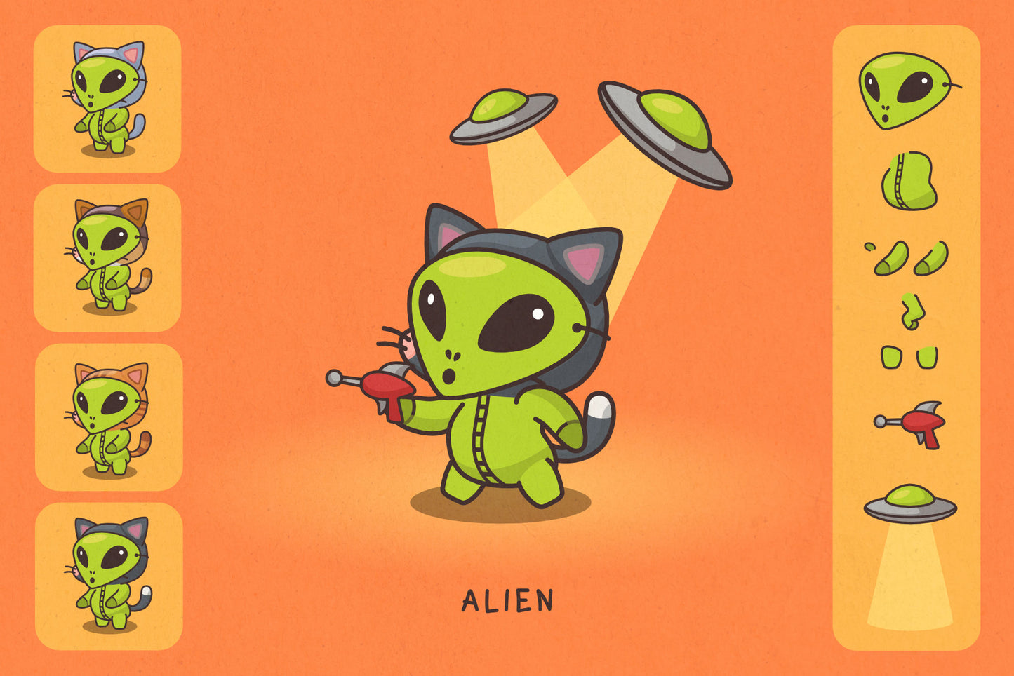 Cats in Costumes Halloween Edition - Cute Vector Illustrations