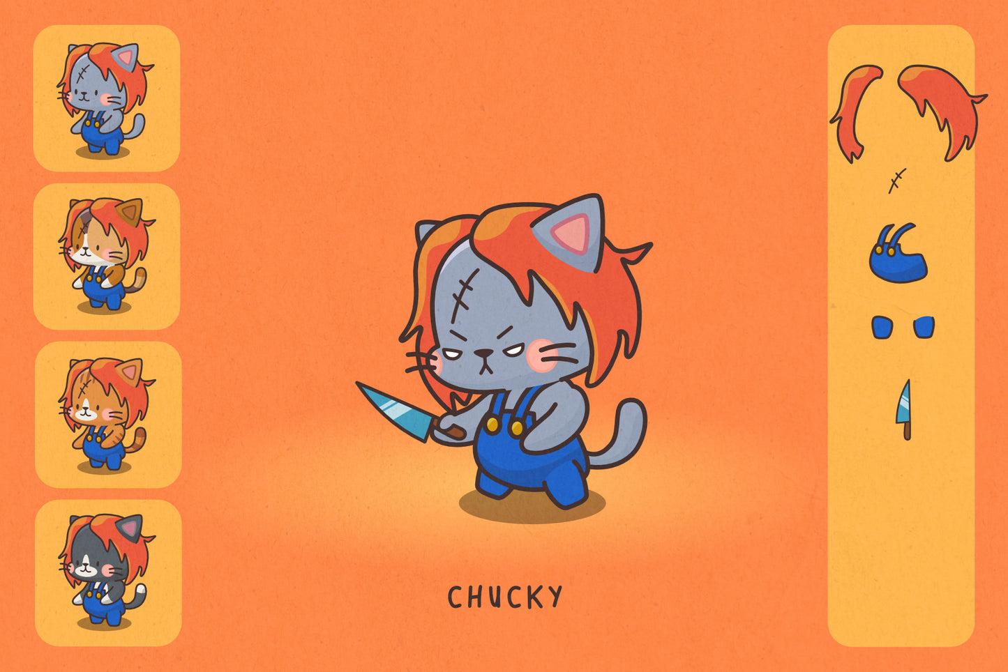 Cats in Costumes Halloween Edition - Cute Vector Illustrations