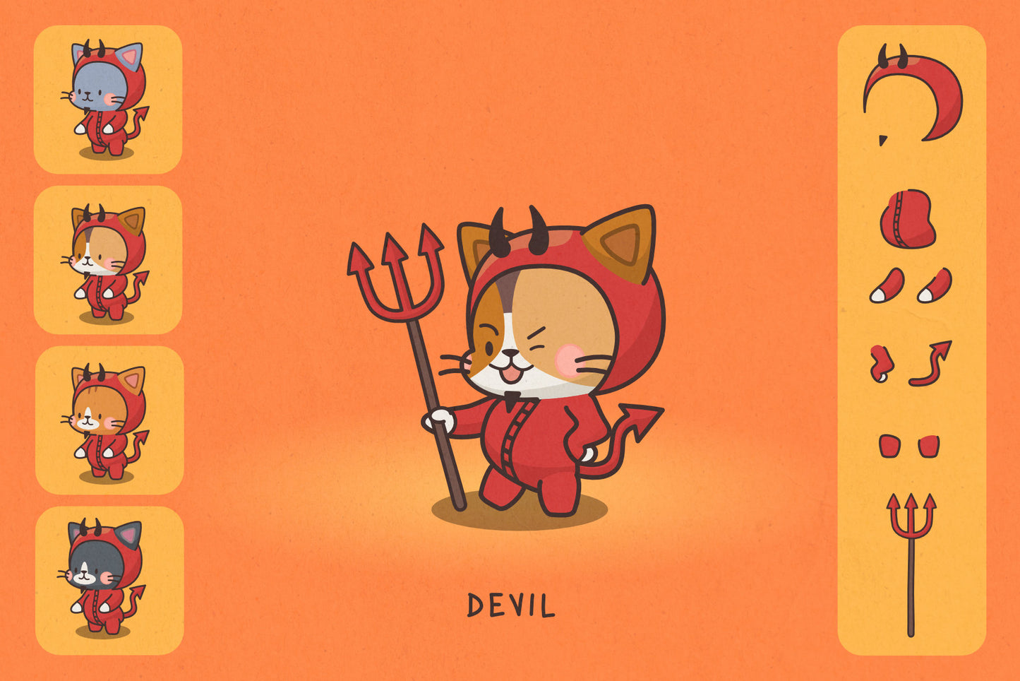 Cats in Costumes Halloween Edition - Cute Vector Illustrations