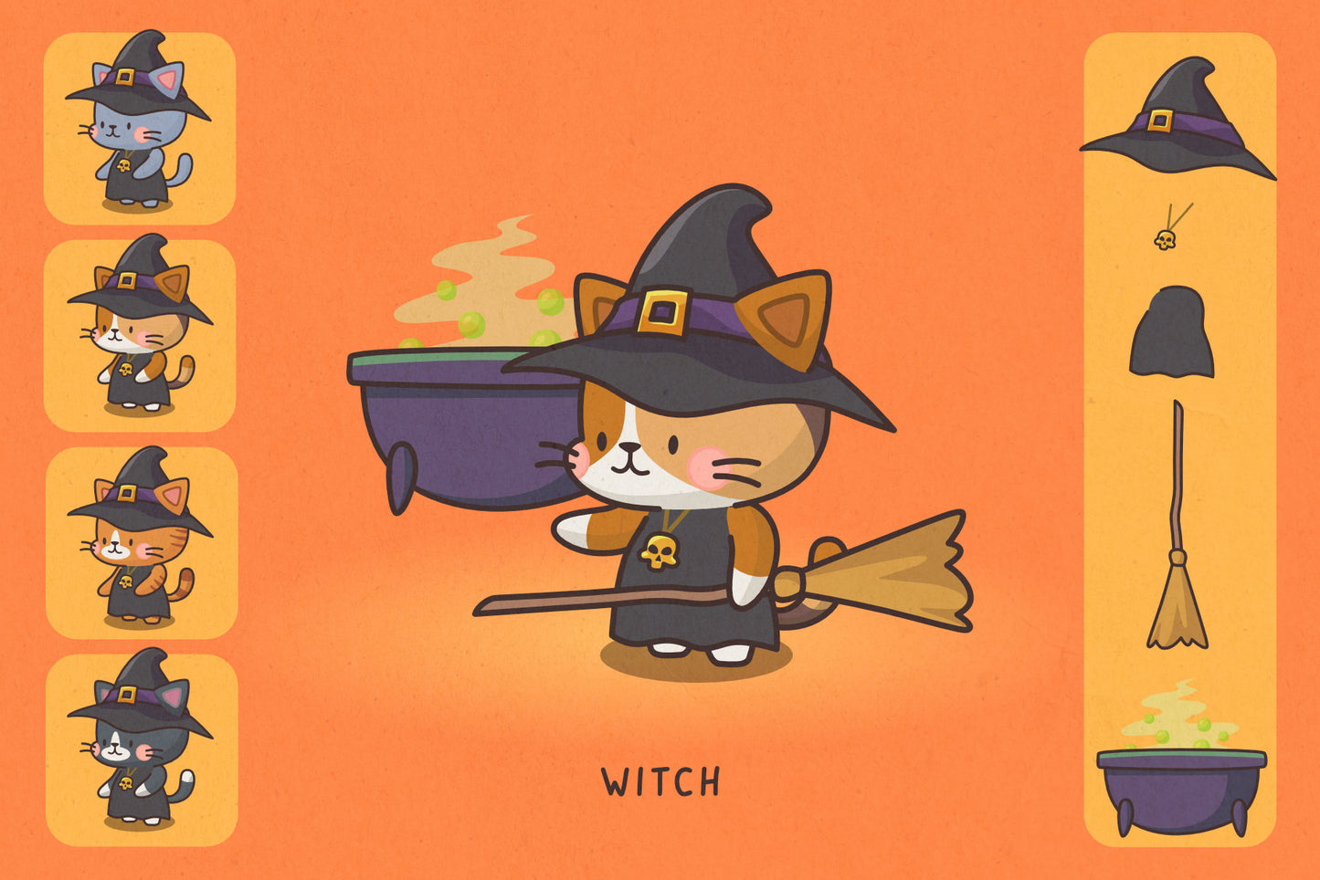 Cats in Costumes Halloween Edition - Cute Vector Illustrations
