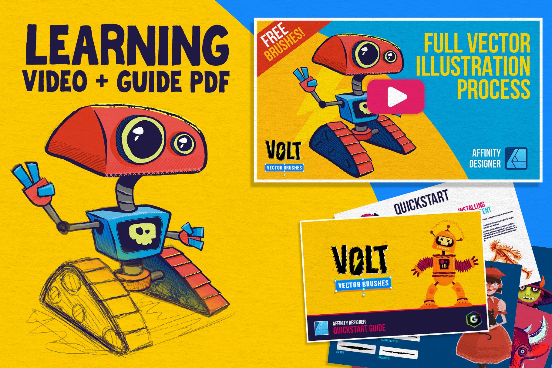 Volt Designer VOLT - Vector Brushes for Affinity Designer – Green Room Media Shop