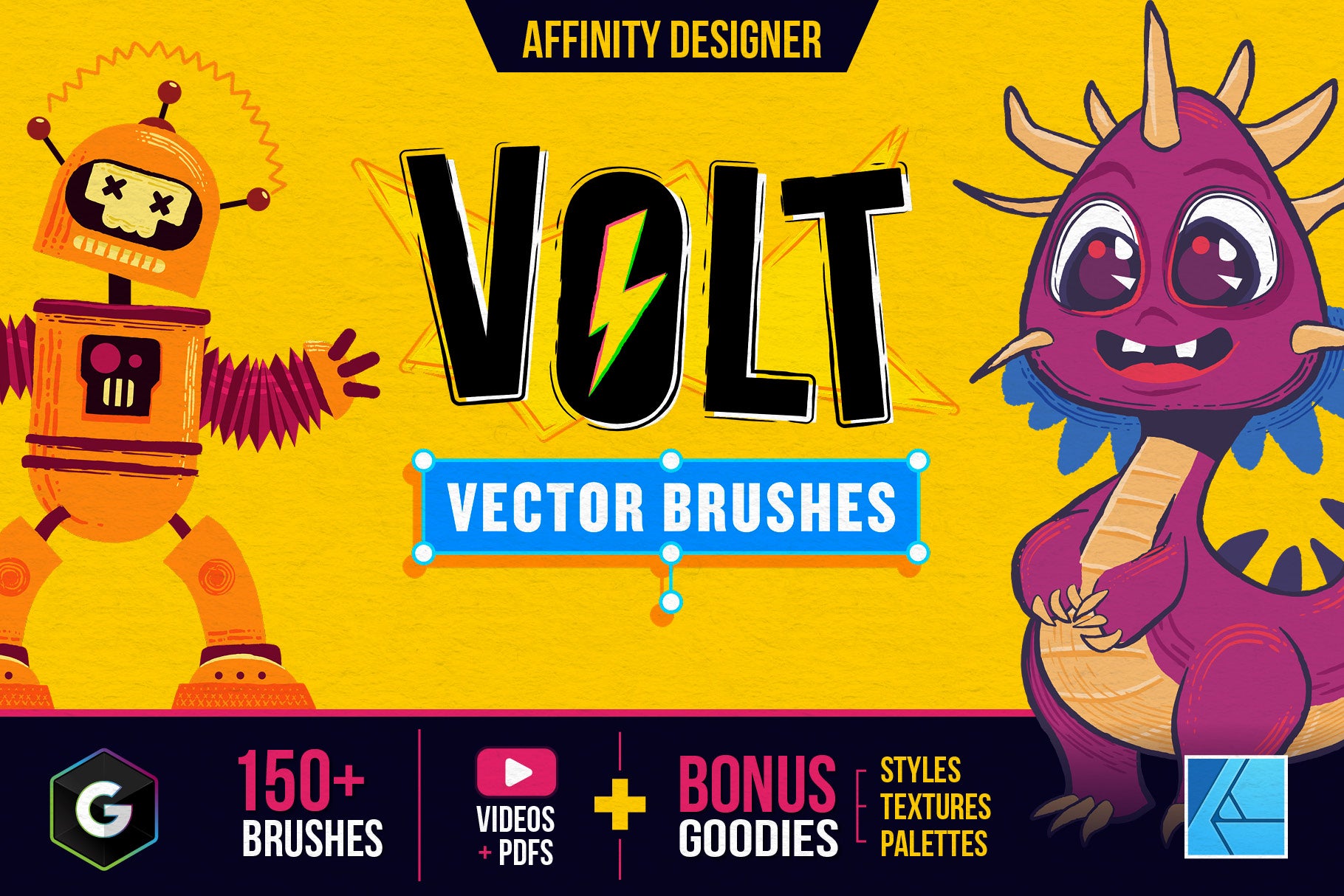Volt Designer VOLT - Vector Brushes for Affinity Designer – Green Room Media Shop